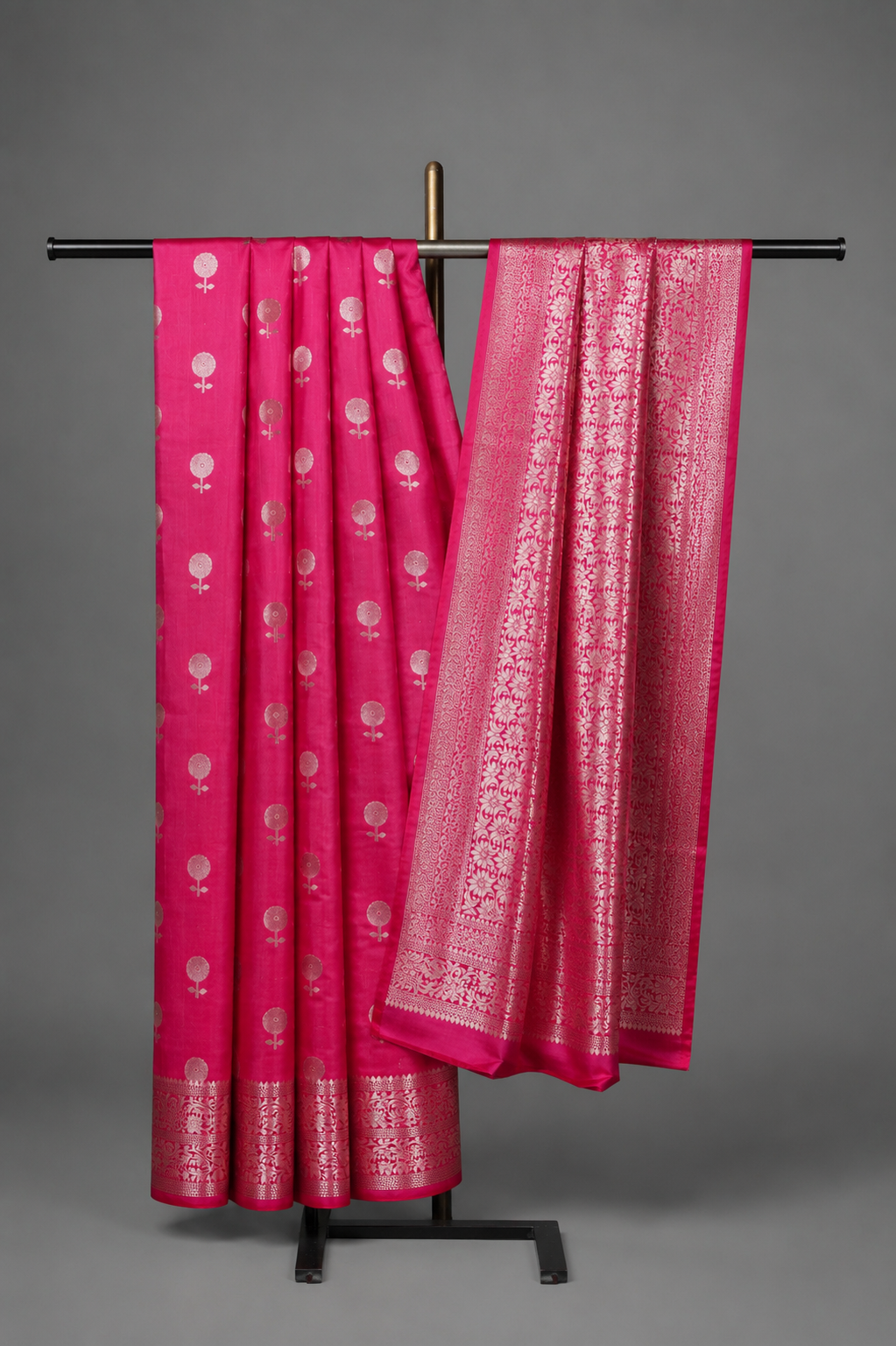 Pink Pure Chiniya Silk Banarasi Saree