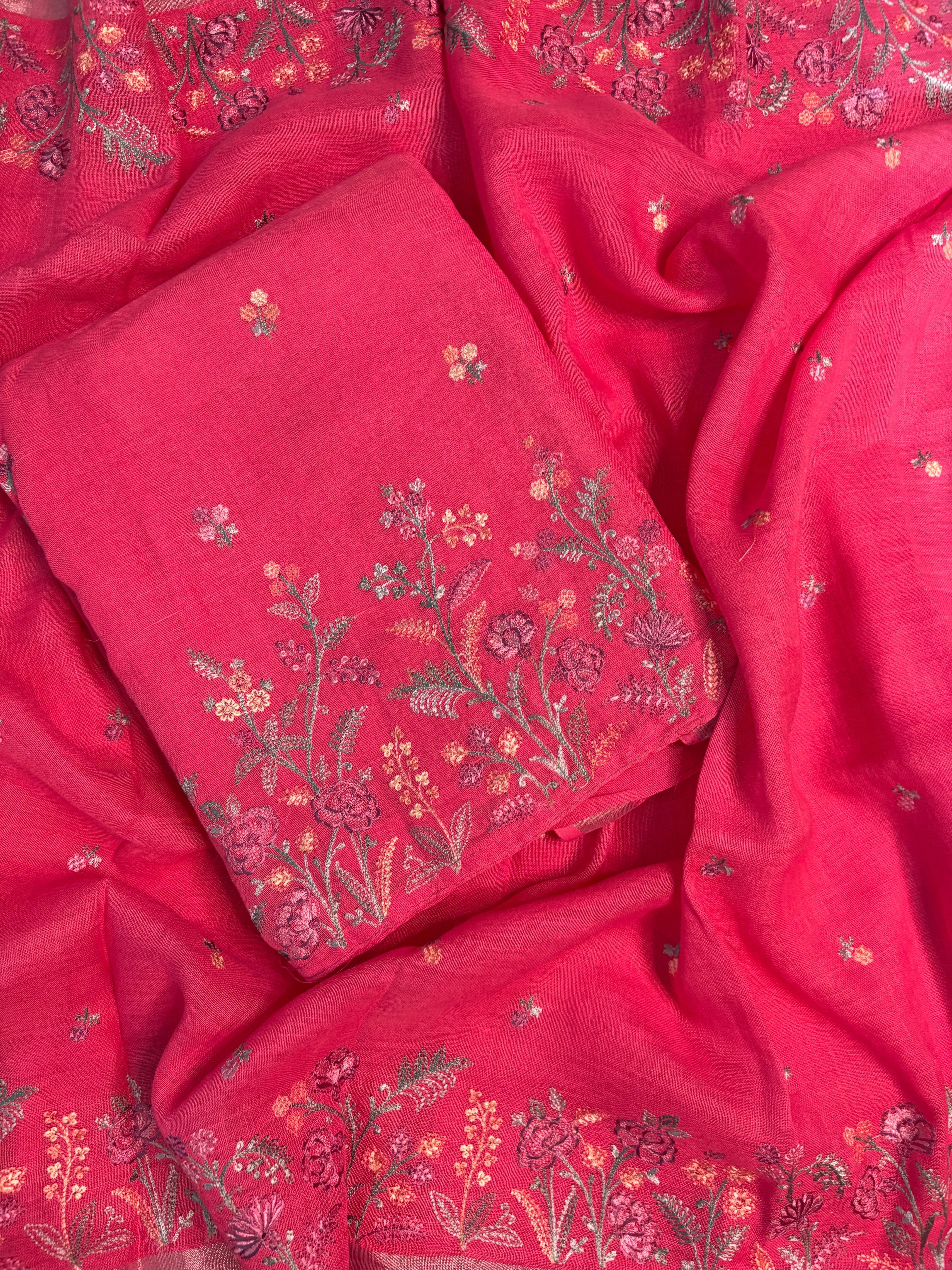 Premium Linen Suit Set with Embroidery